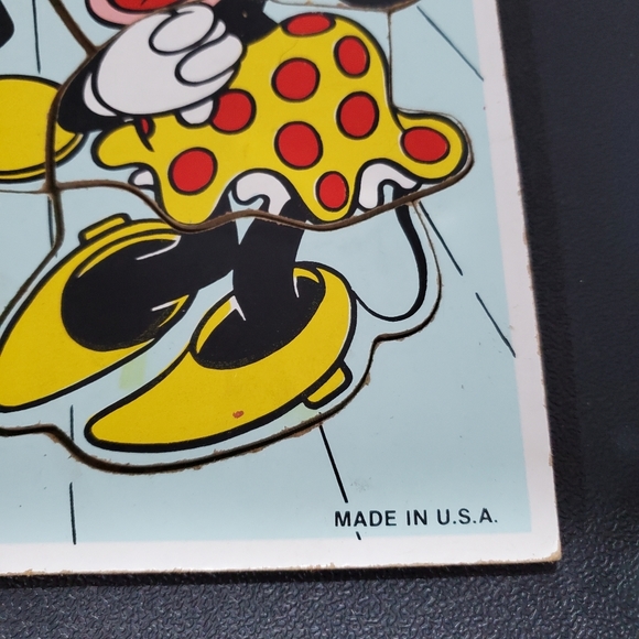 Vintage Walt Disney Playskool Mickey Minnie Wood Child’s Puzzle MADE USA - Picture 5 of 9
